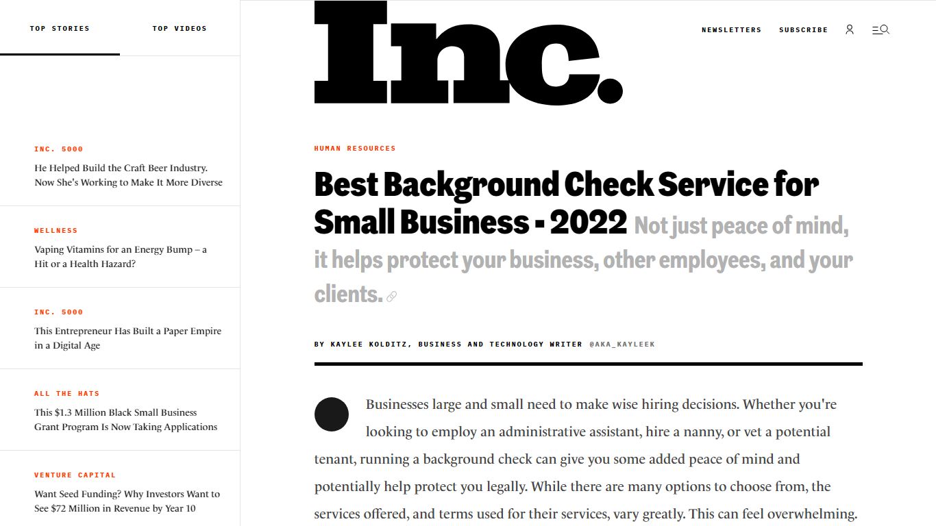 Best Background Check Service for Small Business - 2022
